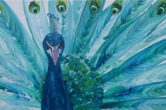 Arbeiten_auf_Leinwand-Acryl-Pfau-60x30cm